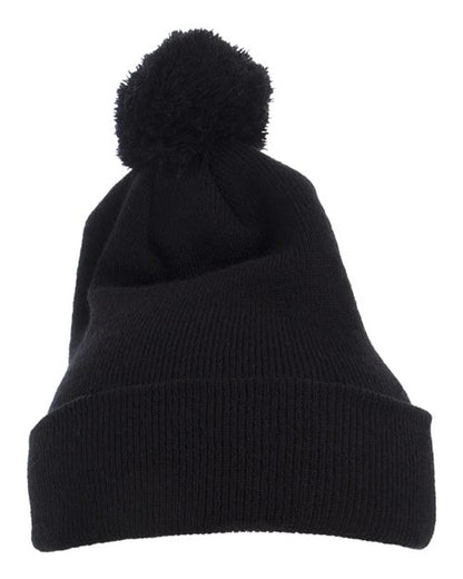 Pom-Pom Cuffed Knit Beanie