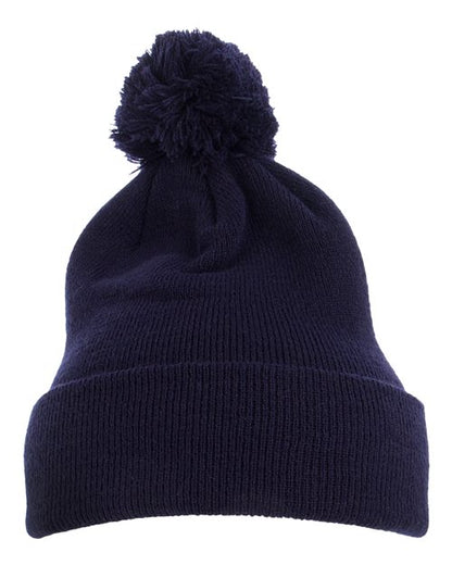 Pom-Pom Cuffed Knit Beanie