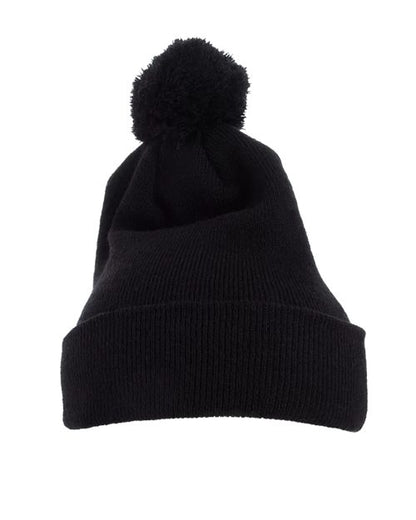 Pom-Pom Cuffed Knit Beanie