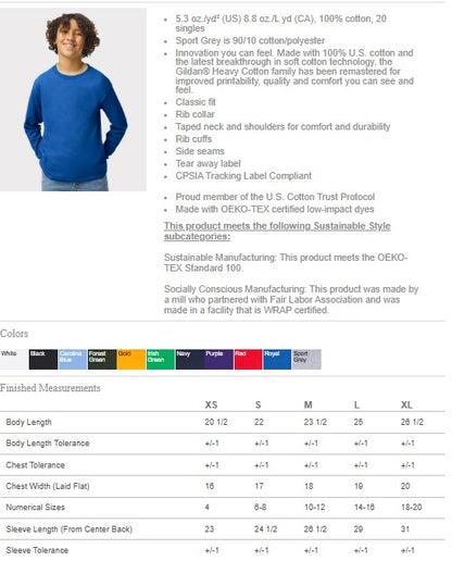 Youth Heavy Cotton™ Long Sleeve T-Shirt - 5400B