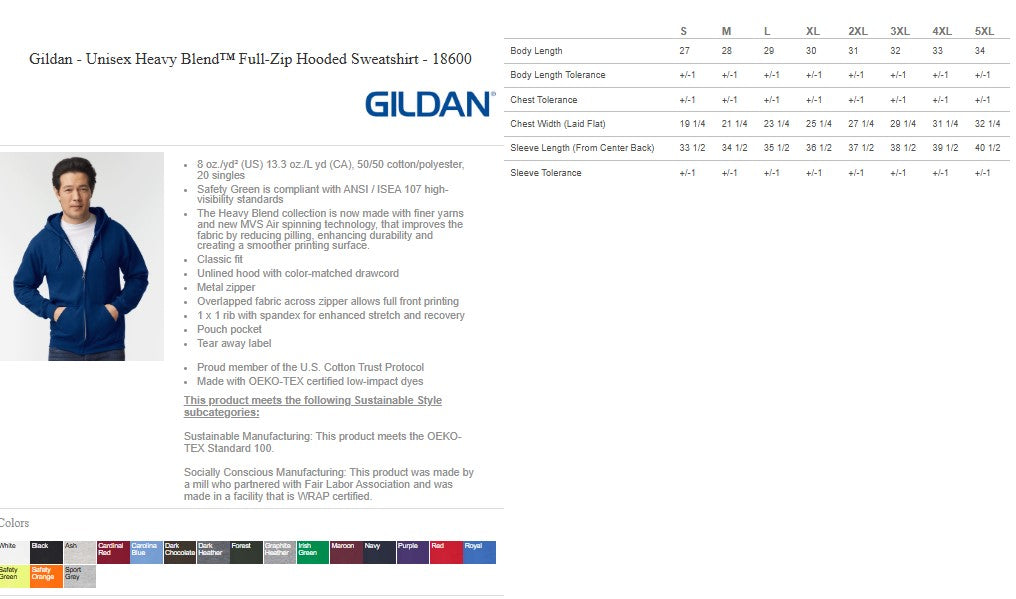 youth Gildan Zip Hoodie - Custom Ready