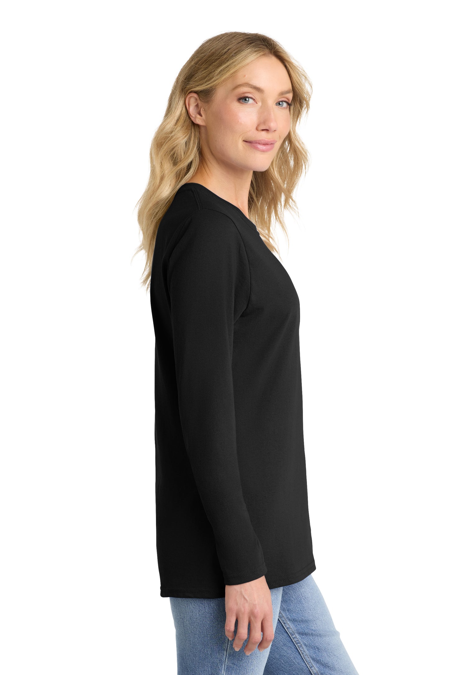 Port & Co™ Women's Long Sleeve Core Cotton Tee. LPC54LS