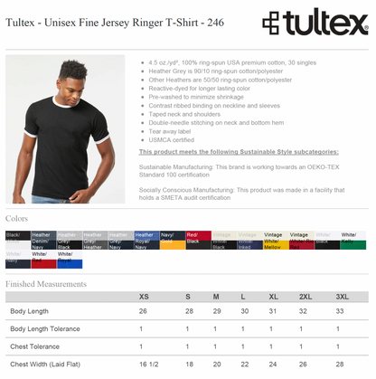 Premium Ring-Spun Ringer Tee
